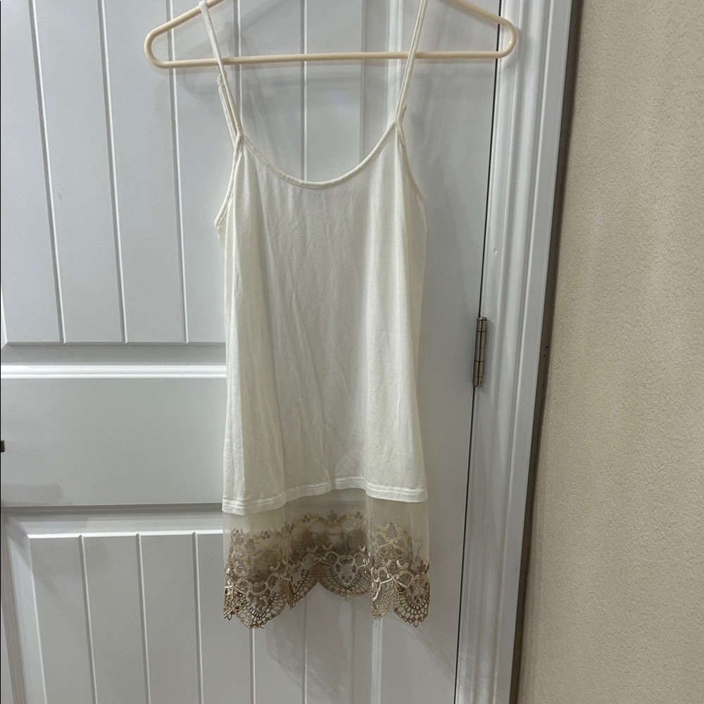Chic White origami Lace Hem Women's Camisole